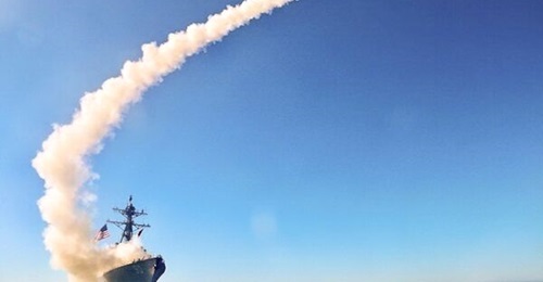 Japan and Australia are looking to co-operate on the Tomahawk cruise missile, seen here launched from USS 
        
        (DDG 90) in December 2020.