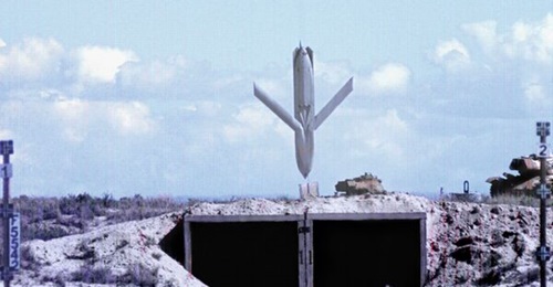 A baseline JASSM about to impact a target during tests. The US has contracted the JASSM-ER version for three European customers.