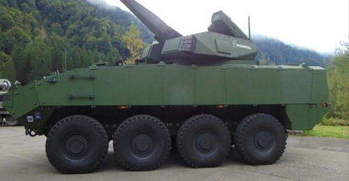 Rheinmetall presented a Skyranger 30 air-defence system on a Piranha 8×8 armoured vehicle similar to the configuration for Denmark at its Ochsenboden range in Switzerland on 18 September.
