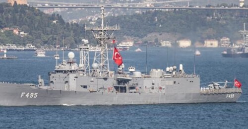 Turkish Gabya-class frigate TCG 
        
         (F 495) photographed on 5 October 2024, on its way to escort a group of scientific ships to areas off the Somali coast to explore for hydrocarbons.
