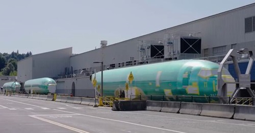 A screen-grab of a Bundeswehr video released on 9 October, showing the first three Boeing P-8A Poseidon airframes for Germany beginning the manufacture process in the US.