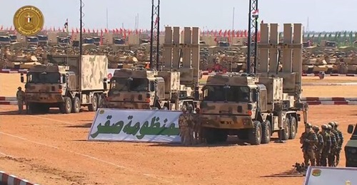 Two IRIS-T SL launchers and a command station on display in Egypt during President Abdel Fattah el-Sisi's inspection of the 6th Armoured Division on 8 October 2024.
