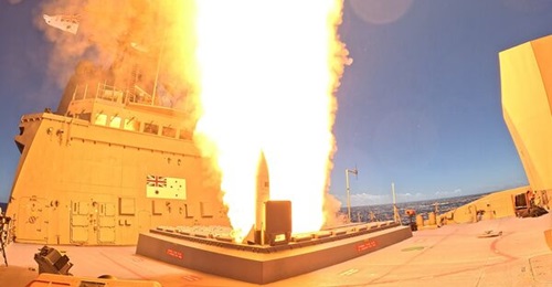HMAS 
        
         seen here firing the Royal Australian Navy's first SM-6 during Exercise 'Pacific Dragon' 2024.