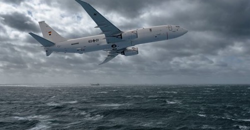 An artist's impression of a German Navy P-8A Poseidon maritime patrol aircraft. The periodic basing of these German aircraft in the UK is part of a bilateral defence pact between the two countries that is heavily weighted towards combat aviation.
