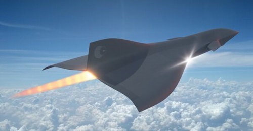 An artist's impression of Concept V hypersonic military aircraft demonstrator that forms part of the UK's wider Hypersonic Air Vehicle Experimental programme. Reaction Engines, which was involved in the effort, has now gone into administration.