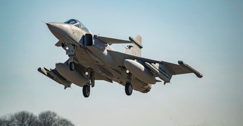 Saab and Helsing are working to get AI onto the Gripen E (pictured) combat aircraft in the near term, announcing Project Beyond on 6 November.