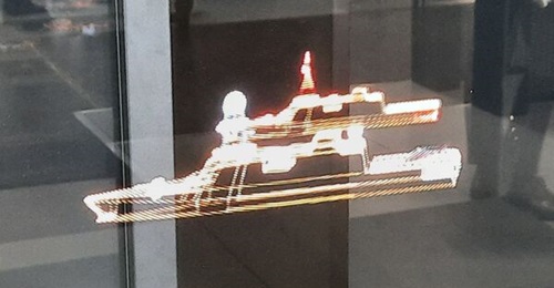 A concept graphic of the European Patrol Corvette on the EPC consortium's stand during Euronaval 2024.