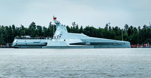China's new large unmanned surface vessel, JARI-USV-A, which was unveiled at Airshow China 2024.