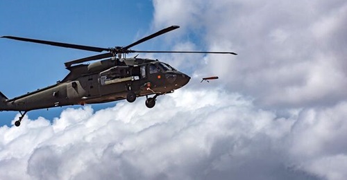 The Replicator programme selected the Anduril Altius-600, seen here launched by a US Army UH-60. The Altius-600 can be launched from air, land, or sea and stands to provide swarming ISR and kinetic capabilities to small units.