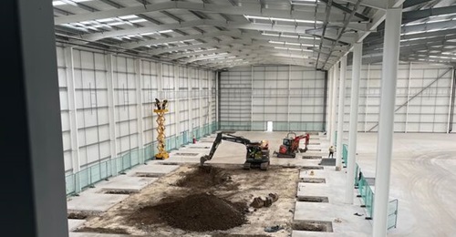 Building work on BAE Systems' new artillery facility in Sheffield.
