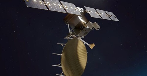 A rendering of Lockheed Martin's Tactical Intelligence, Surveillance, and Reconnaissance satellite (TacSat).