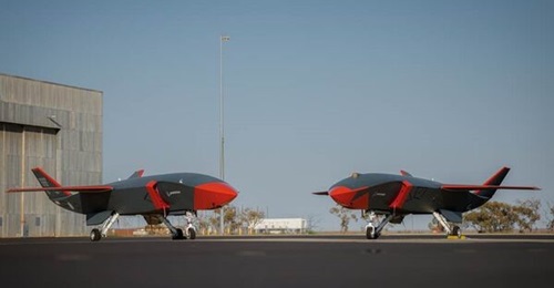 Boeing is producing the MQ-28 Ghost Bats at its Fishermans Bend facility in Victoria. This image shows the fourth and fifth MQ-28A prototypes.