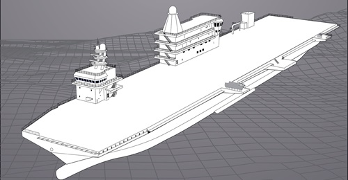 A graphic of the new Chinese flat-deck vessel.