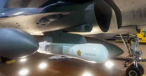 A file image of the TALIOS pod fitted to a Rafale fighter. Thales is developing AI for the pod to reduce the pilot workload, though the company stresses that a human will always be responsible for targeting decisions.