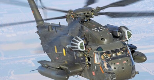 German battlefield helicopters, including the Luftwaffe's CH-53G Stallion (pictured), are to be formed into a new joint army-air force brigade for NATO operations.