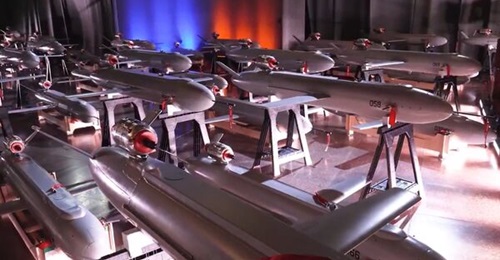 A screenshot of a video posted by Ukrainian President Volodymyr Zelensky on 6 December, showing the first batch of Peklo (Hell) domestically developed and built long-range cruise missiles.