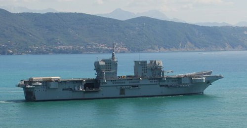The Italian Navy's new landing helicopter dock 
        
        pictured on trials. The ship was formally commissioned into service on 7 December.