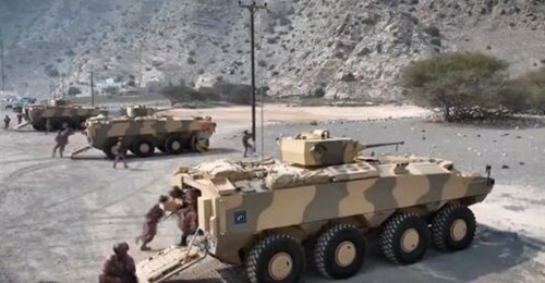 Three of the Royal Army of Oman's PARS III 8×8 infantry fighting vehicles, built by Turkish defence contractor FNSS, take part in an Omani exercise on 4 July 2024.