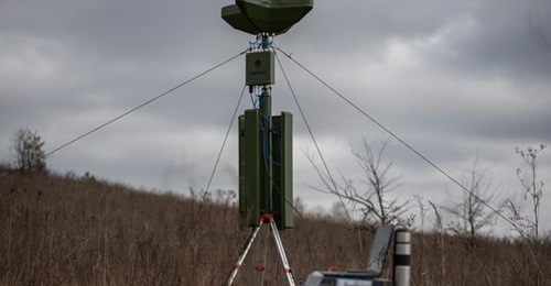 An MS Azimuth unmanned aerial vehicle (UAV) detection and direction finding electronic warfare station, made by Ukrainian defence company Kvertus, pictured in Ukraine in March 2024.