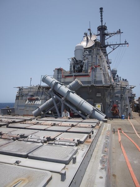 USS 
        
        was the first to fire a missile that intercepted a ballistic missile in sea combat.