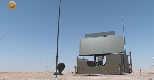 A still from a video released on 11 September 2022 shows Iraq's first Thales GM403 air surveillance radar.
