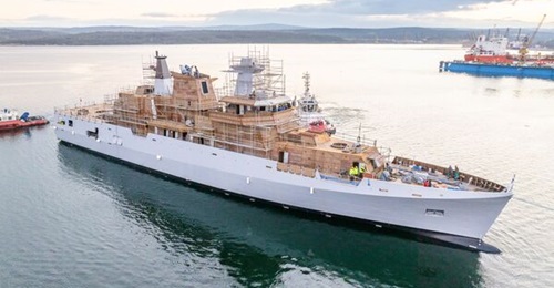 (11), the second MMPV for the Bulgarian Navy, is pictured during its launch at MTG Dolphin shipyard in Varna, Bulgaria, on 12 December 2024.