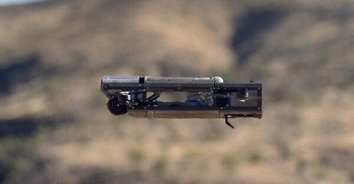 An image released on 16 December 2024 shows a SpearUAV Viper 300 loitering munition in flight.