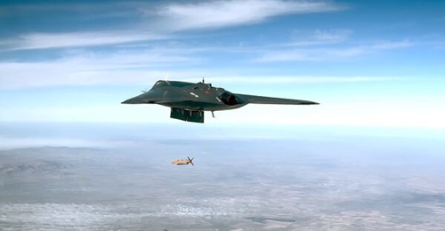 A screenshot of a Turkish Aerospace video showing the Anka III UCAV dropping a munition for the first time during trials on 9 January.