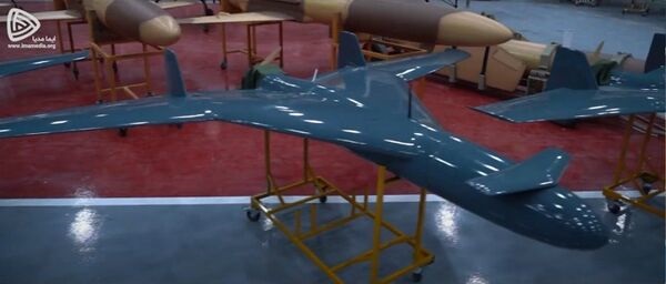 One of the unidentified new OWA UAVs that was displayed when 1,000 UAVs were supposedly handed over to Iran's regular military on 13 January.