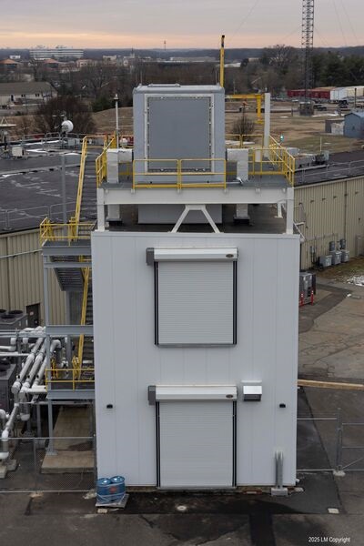 The AN/SPY-7(V)2 EDM, installed on a test tower at Lockheed Martin's Moorestown, New Jersey, facility, achieved a first live track in December 2024.