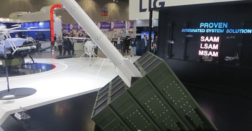 LIG Nex1 displayed a scale model of its LAMD system at the DX Korea 2022 exhibition in Goyang.
