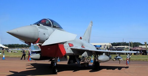 An RAF Eurofighter Typhoon being displayed at the RIAT airshow in 2024. The Unite union has called on the UK government to buy more such aircraft to maintain the country's defence aviation manufacturing sector.