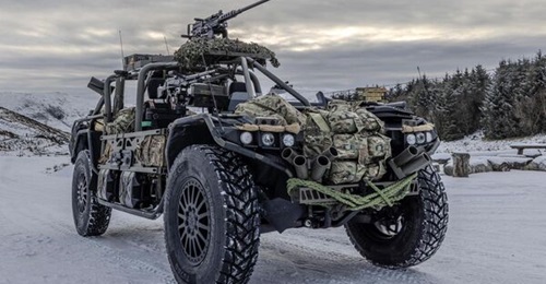 Fering's Pioneer X ultra-high-mobility tactical vehicle seen during snow trials in the UK in January 2025.