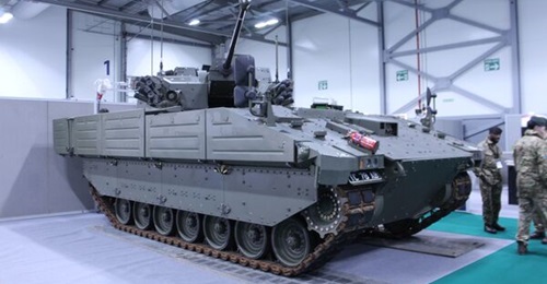 The British Army's Ajax AFV displayed at IAV 2025.
