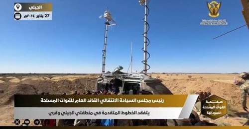 A still from a Sudanese Armed Forces video shows the electronic warfare system that was identified as the Groza-S.