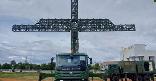A 6×6 truck carries the radar antenna of Alpha Design Technologies' VHF radar, which will be supplied to the IAF.