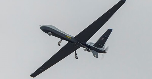 Seen flying over RAF Waddington, the Protector RG1 is due to enter UK service later in 2025.