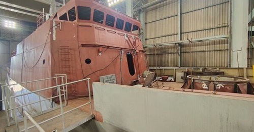 Brazilian state-owned shipyard Arsenal de Marinha do Rio de Janeiro is building two Macaé-class patrol ships for the Brazilian Navy. The 
        
        (pictured) is shown under construction in July 2024.