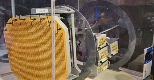 The Virupaksha AESA radar is seen at Aero India 2025.