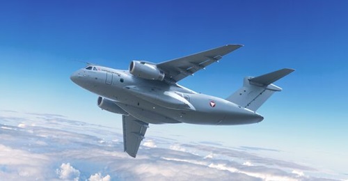 An artist's impression of the KC/C-390 Millennium in Austrian markings. On 14 February Embraer announced the commencement of manufacture of the first aircraft for the European customer.