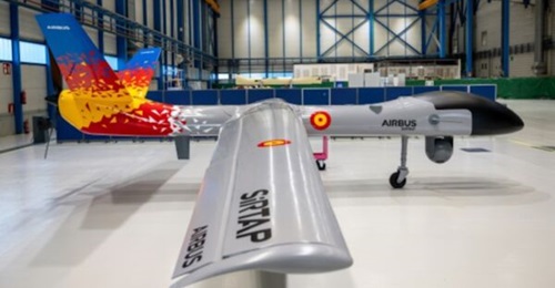 Image of a model of the SIRTAP unmanned aircraft.