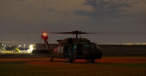 An Australian Sikorsky UH-60M Black Hawk prepares to take off from Holsworthy Barracks, New South Wales, in February 2024.
