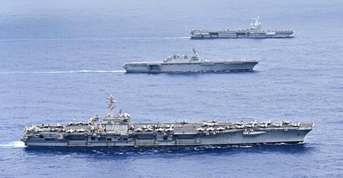 USS 
        
        , JS 
        
        , and FS 
        
        seen here at 'Pacific Steller 2025' in the Philippine Sea.