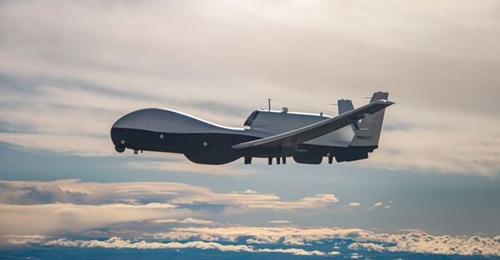 A Northrop Grumman MQ-4C Triton unmanned aerial vehicle in flight.