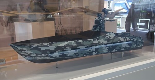 Al Seer Marine's 19.8 m Typhon USV, seen at NAVDEX 2025 in Abu Dhabi in February.