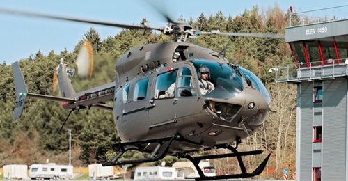 A US Army UH-72 Lakota, which the service says is too advanced to teach its student pilots elementary flying skills and is now looking at fielding a more basic solution.