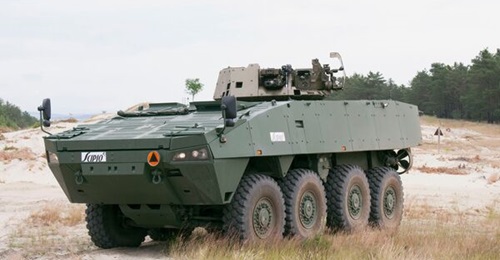 Rosomak 8×8 armoured personnel carrier armed with Turra 30 mm turret.