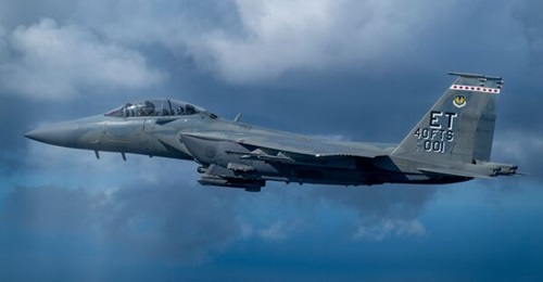 A USAF F-15EX assigned to Eglin Air Force Base, Florida. Deliveries to the developmental test squadron at Eglin are complete, with additional F-15EXs going to operational units.