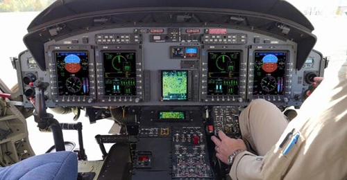 The BasiX-Pro Glass Cockpit Retrofit Kit includes high-resolution displays as well as engine data and flight operation recorders.