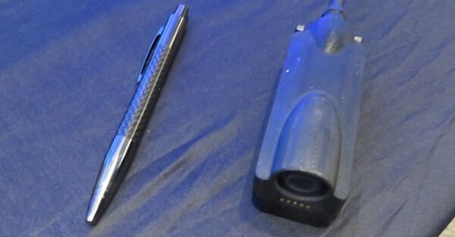 The ZeroAlpha dismounted energy data logger displayed at the Future Soldier Technology conference in London in March 2025.